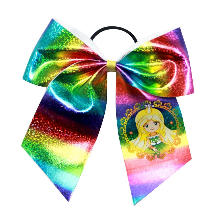 glitter cheer bow cheerleading hair bow with elastic tie - buy