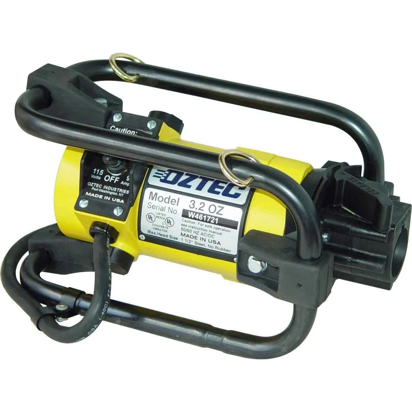 1-1//2 Steel Head 19 Amp Motor Concrete Vibrator 11 Pencil Shaft 1 Phase AC//DC