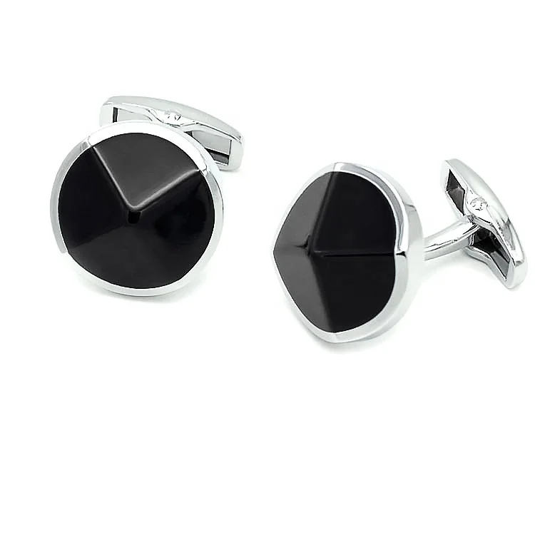 

Round Good Selling Black Stock Cufflinks for Men's Shirts, Silver;gold;rose gold;gun metal or customized