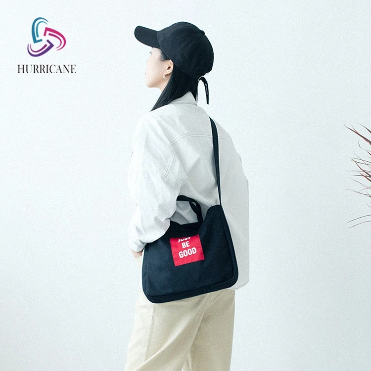 

foldable Canvas Shopping Crossbody hand Bag with Logo, Customized color
