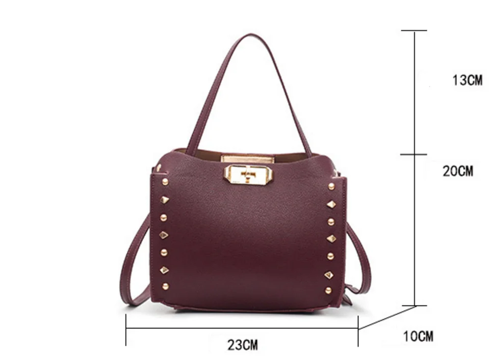 2018 Fashionable Women Decoration Rivet PU Leather Shoulder Bag/Handbags