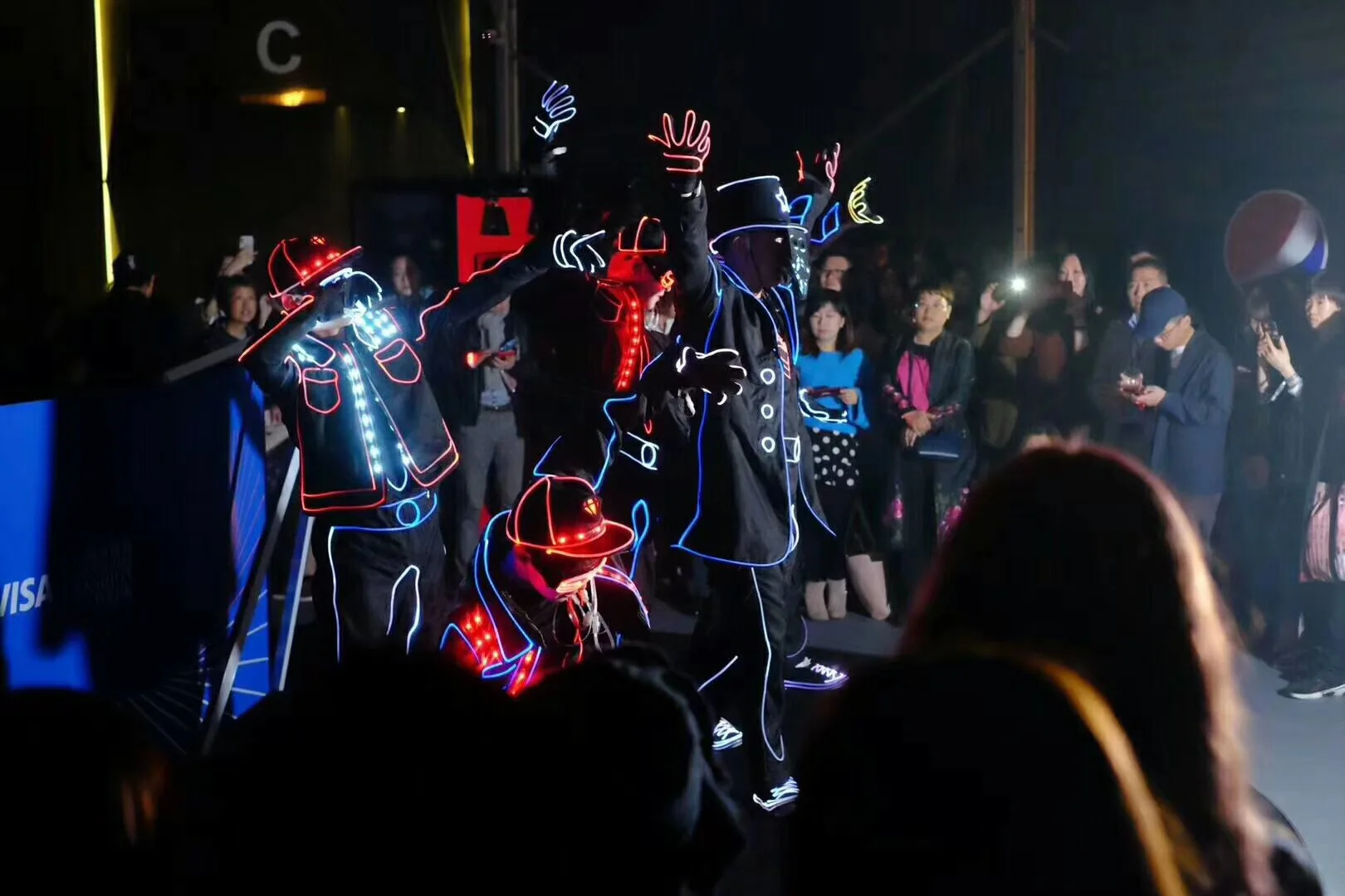 light balance led dance costume, neon costume, l