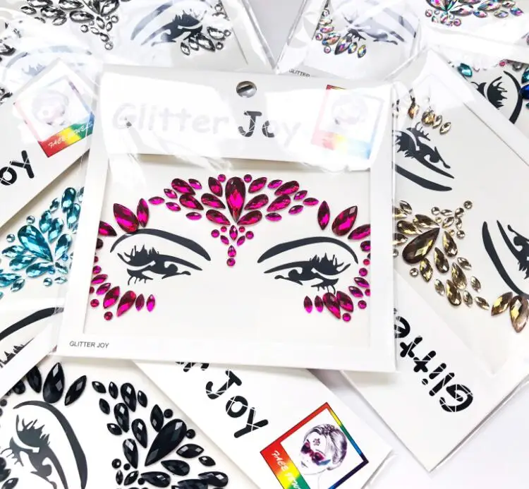 

Custom Glitter Crystal Face Tattoo Sticker 3D Eye Stickers, N/a