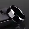 Ring Men Titanium Black Customized Titanium Stainless Steel Smooth Surface 8MM Ring for Men