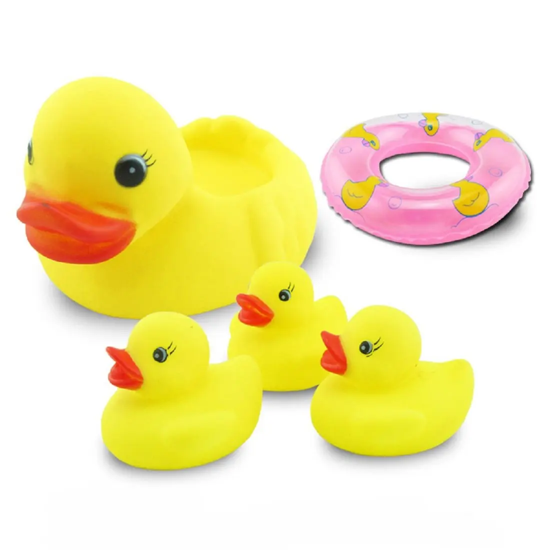 Buy Vivile Safety Rubber Baby Bath Duck Family Set Of 5 Mother Duck 3 Baby Duckies And Swim Ring Floating Bath Tub Toy For Kids Bath Time Joy Yellow In Cheap Price On Alibaba Com