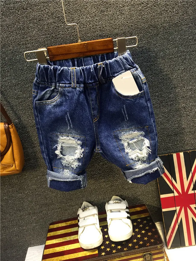 

Cheap Kids Clothing Wholesale New Jeans Denim Half Pants Of Boys From China, As picture