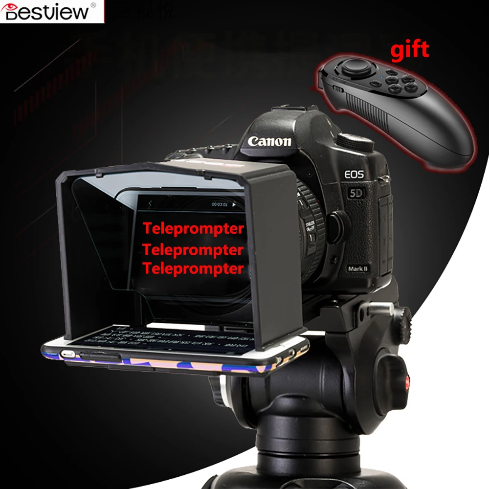 

Bestview Smartphone Teleprompter for Canon Nikon Sony Camera Photo Studio DSLR for Youtube Interview Teleprompter Video Camera