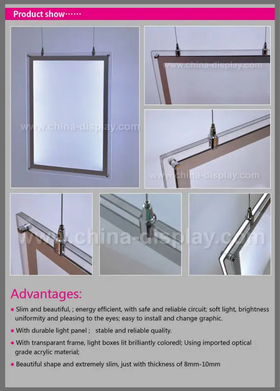 Led Window Display Board,Hanging Advertising Light Box,Led Backlight