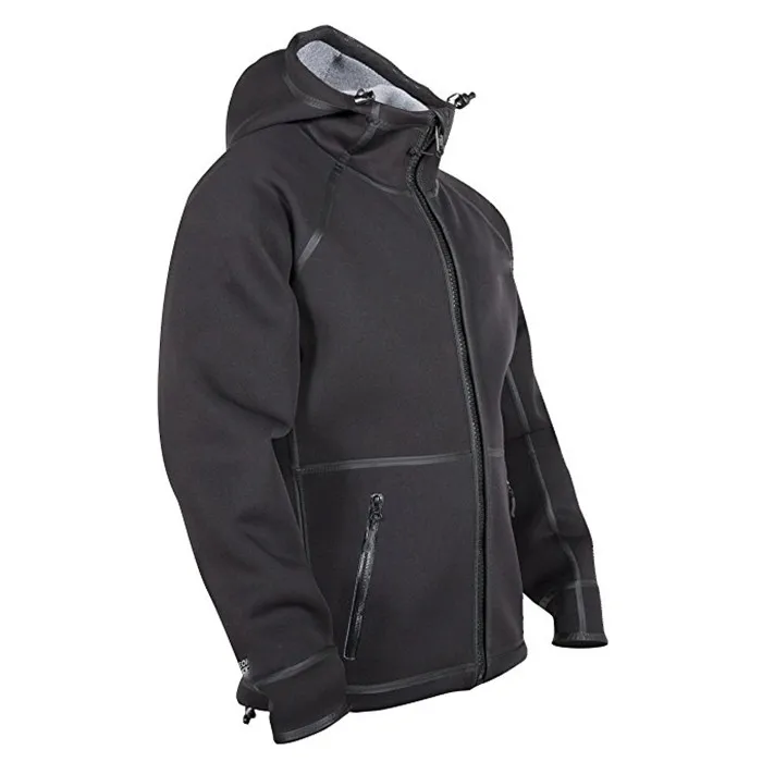 Custom Windproof Waterproof Neoprene Hoodie Full Zip-up Casual Jacket ...