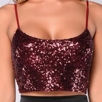

Sequins Bling Shiny Women Party Sleeveless Tank Top Casual Loose Shirt Crop Tops Blouse New