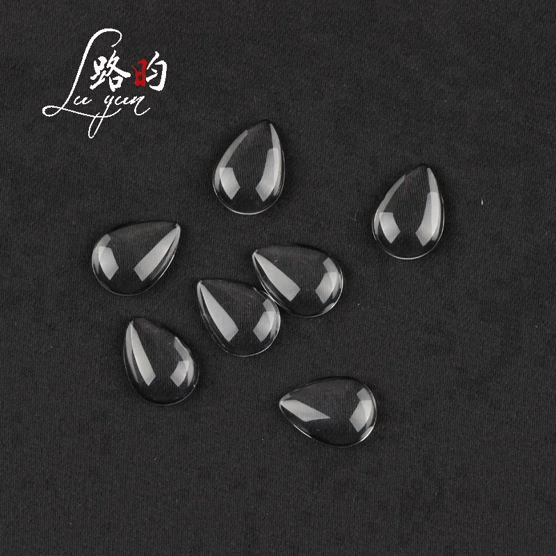 

10*14mm 13*18mm 18*25mm Water-drop Shape Clear Glass Cabochon Flat Back Blank Fridge Magnet For Pendant Tray