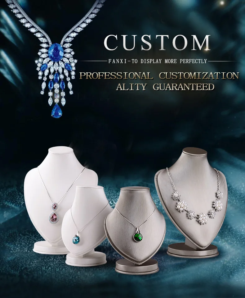 Fanxi Factory Custom Heart Shape Necklace Jewelry Display Bust Beige