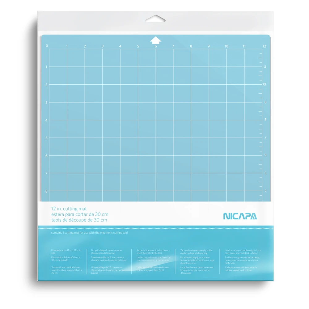 
Nicapa LightGrip Cutting Mat for Silhouette Cameo 4/3/2/1 (12x12 inch,3 Mats) Light Adhesive Sticky Quilting Cricket Cut Mats 