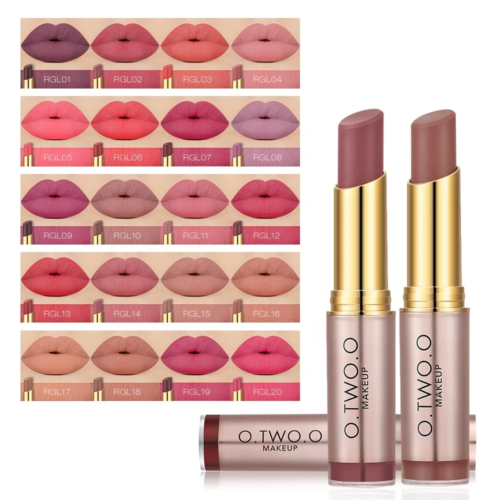 

Wholesale O.TWO.O Lipstick Rose Gold Lipstick Matte Lipstick, 20 colors