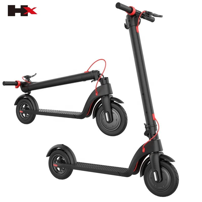 

Adult Electric Kick Scooter /Big Vaccum Wheel /Foldable with Removable Battery / Prolong Riding Distance, Black and red