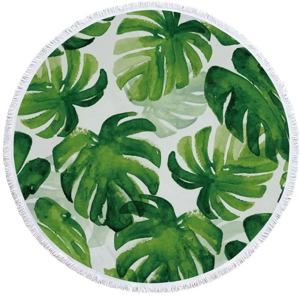 
Good Quality New design customized microfiber circle printing round beach towel 