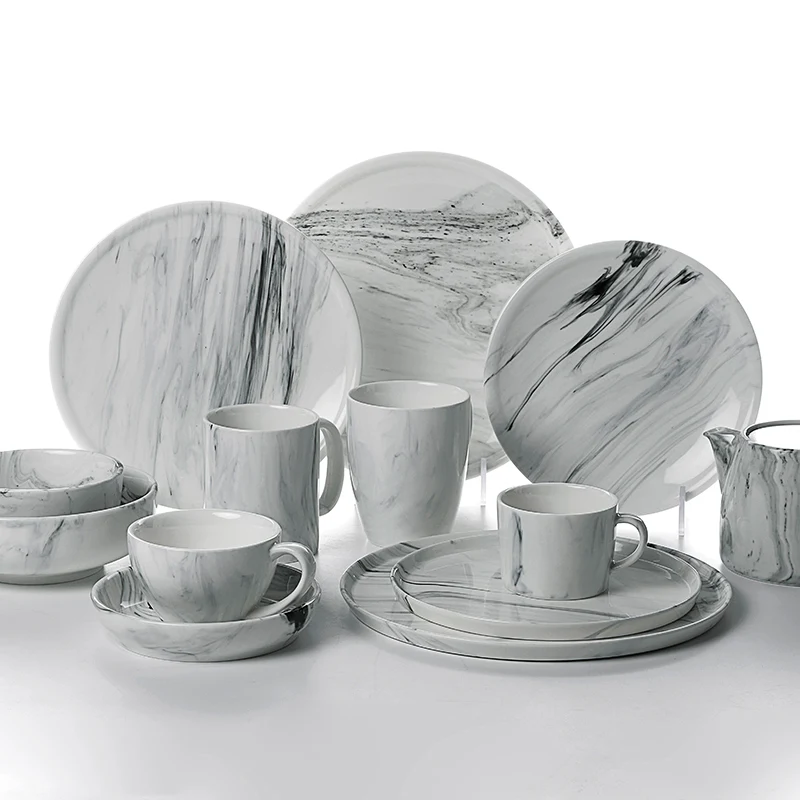 

Eco-friendly Hotel Wedding Stylish Modern Dinnerwares, Marbleized Dinnerware Set, Royal Classic Porcelain Dinnerware%