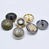 Custom sew Shank Button Suit Sewing vintage fleur de lis blazer gold Military army Uniform metal coat buttons for sale