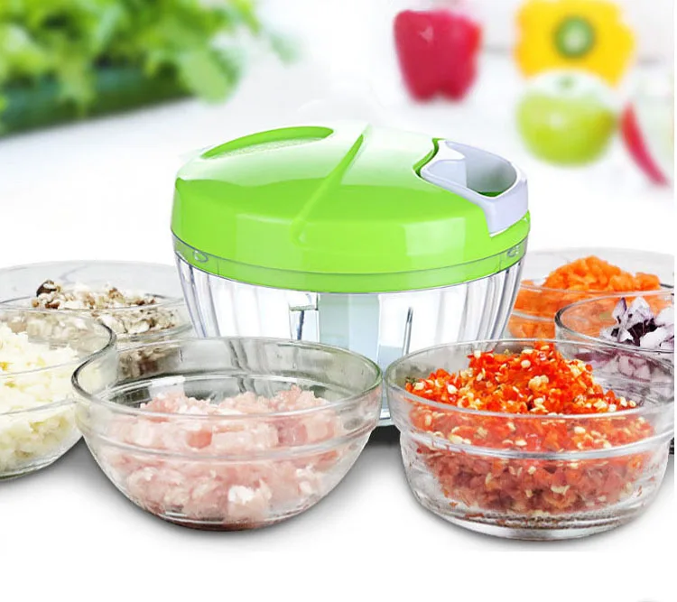 

Chrt Multifunction High Speedy Plastic Kitchen Cord food chopper vegetable Shredders Minced vegetable cutter slicer for HandPull, Green, red, yellow, white