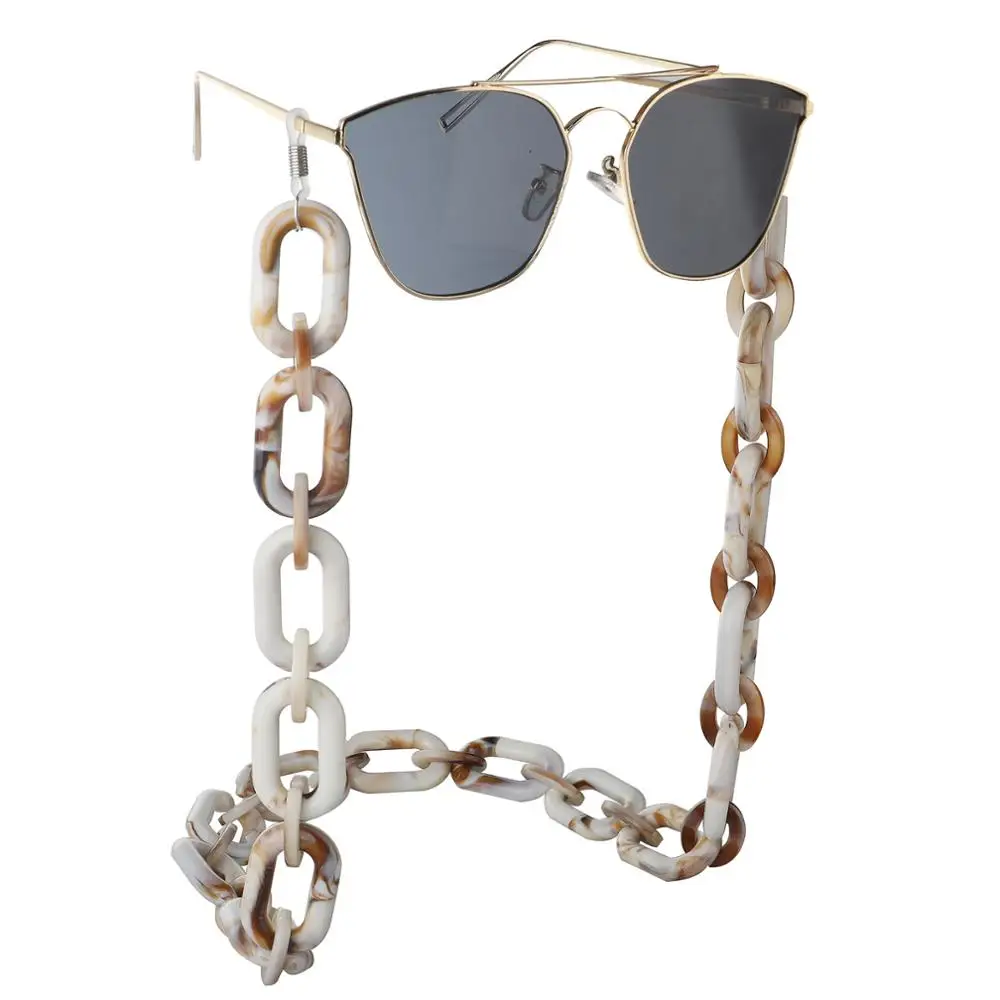 

Resin acrylic plastic leopard print glasses chain simple retro fashion environmental protection glasses chain, As photo