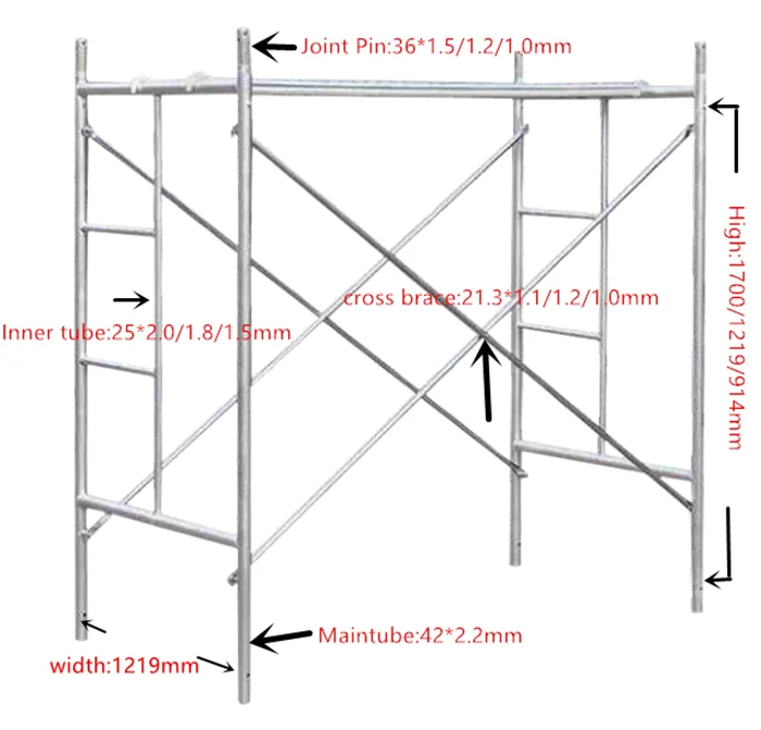 frame h standard scaffolding size Size Specifications H Frame Scaffolding Materials Building