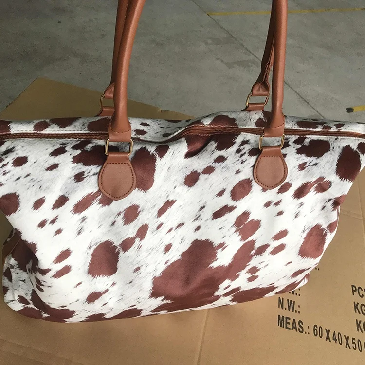 

Wholesale Fashion printed large capacity tote bag for women, Brown cow, black cow, diamond,etc,or as request