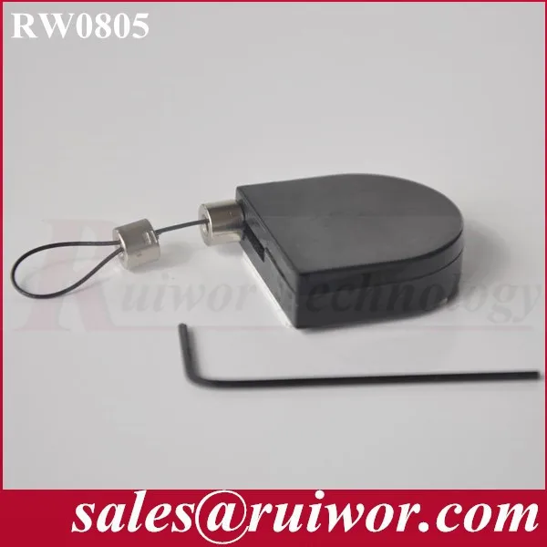 
retractable anti-theft pull box with security cable 
