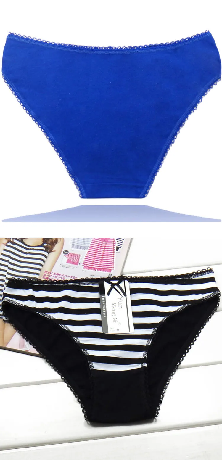On Sale Cotton Simple Cute Fashion Strip Panties For Girls Sexy Photos