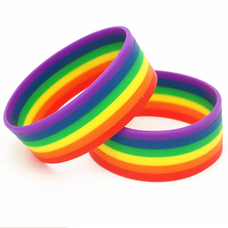 

LGBT Jewelry Seven Colors Lesbian Band Bracelet Silicone Gay Pride Bracelet