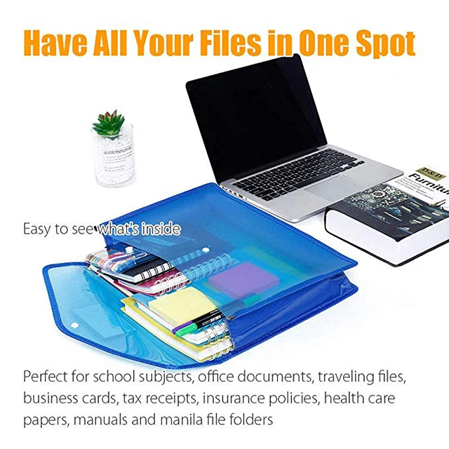 Plastic Envelope File Folders With Snap Closure Clear File Wallet 2.8