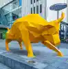 High Quality yellow Modern bull shape garden stainless steel abstract animal sculpture