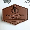 Customized LOGO shape hot stamp embossed leather patch label for bag shoes