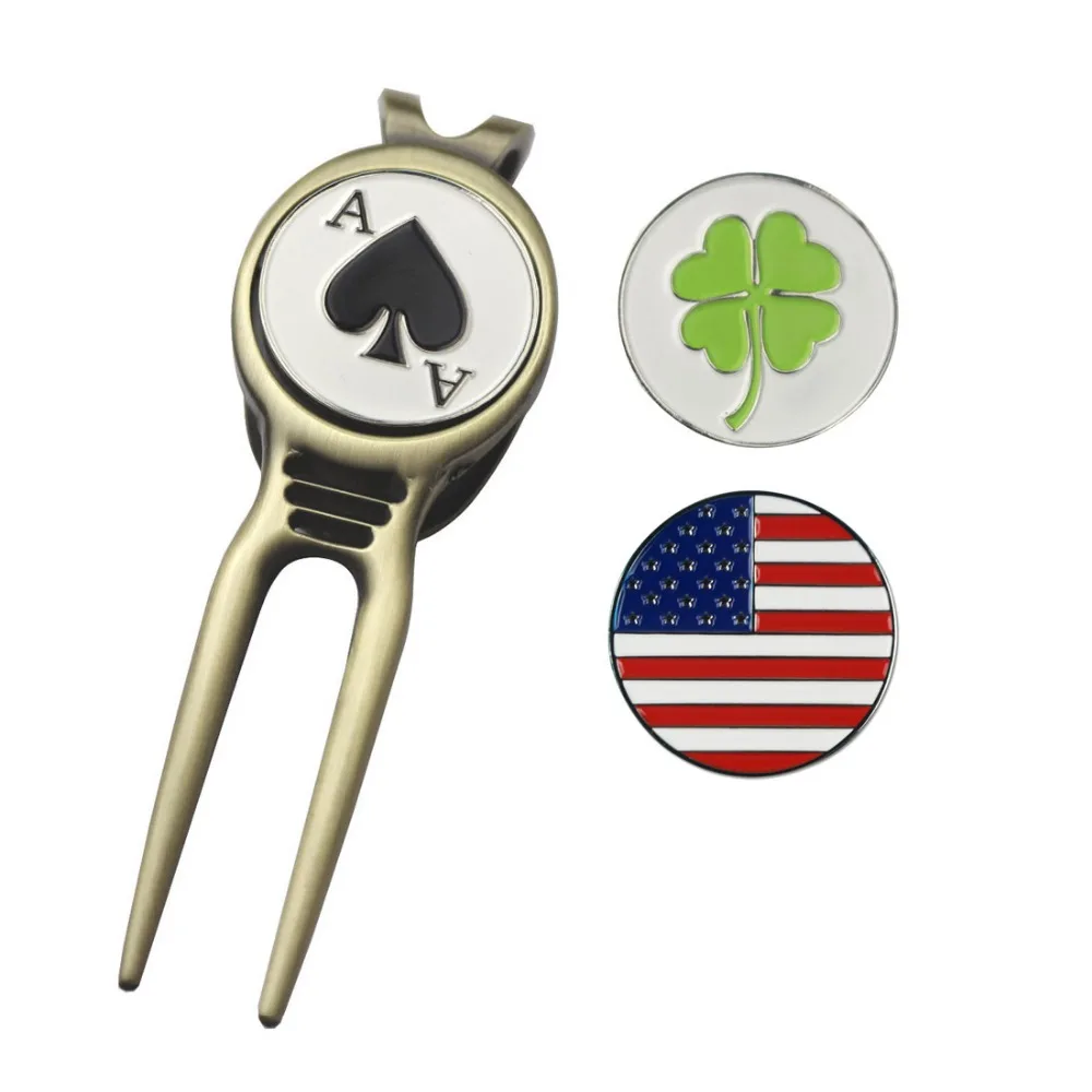 Promotional Set Gifts In Custom Ball Marker Hat Clips And Divot Golf