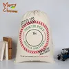 Extra Large Cotton Santa Sack with Drawstring Tie Closure, 20" x 27" Cotton Bag for Christmas Presents, Holiday Gifts Bag