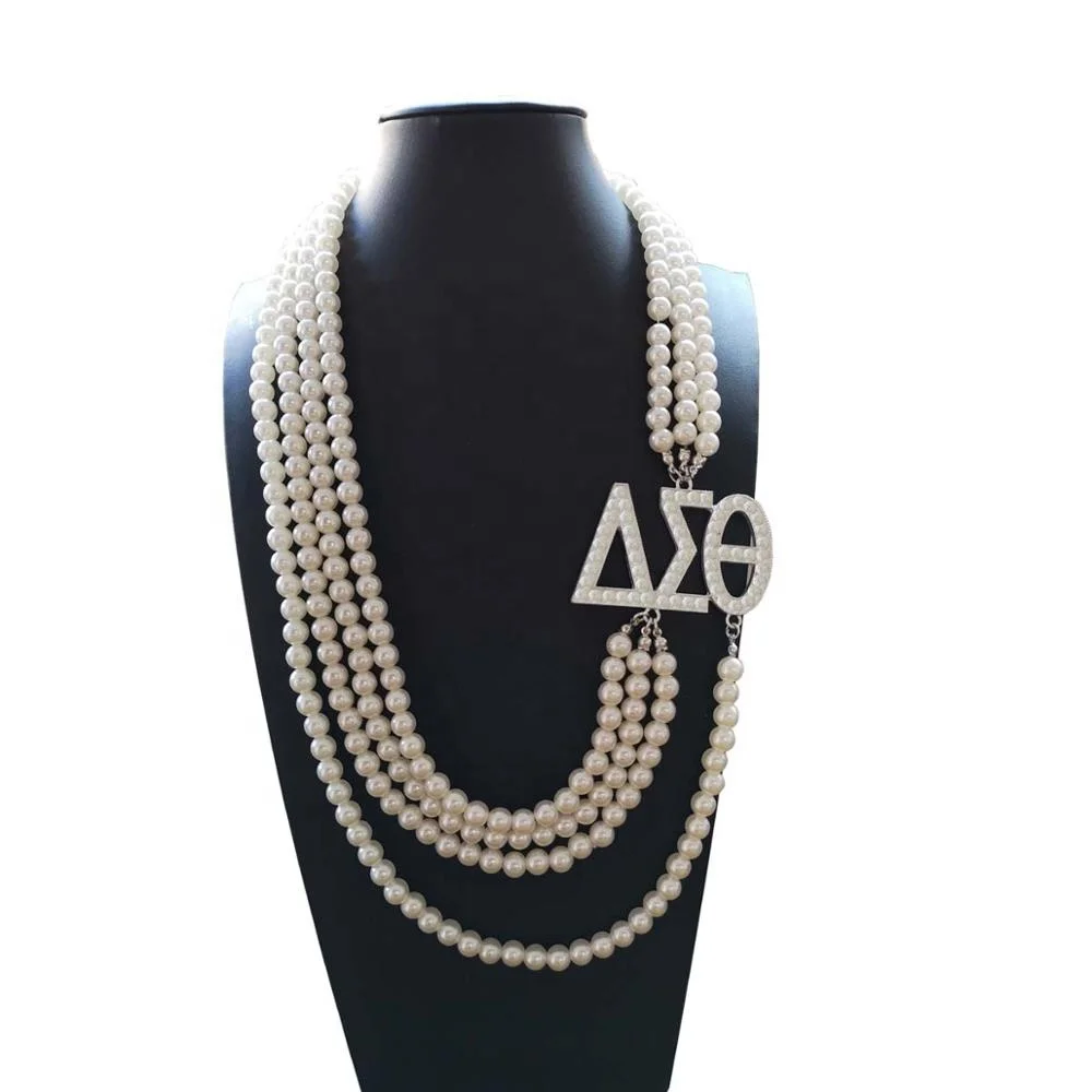 

Delta Sigma Multi Strings Pearl Jewelry New Design Necklace, Picture