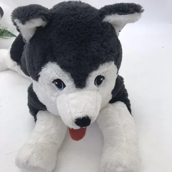 black and white husky stuffed animal