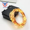 organe color led 2C waterproof battery operated copper wire string lights with 8 functions remote controller