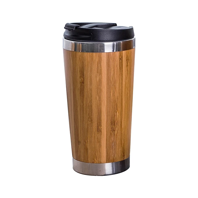 

Custom stainless steel bamboo travel coffee mugs Environmental protection material bamboo coffee mug, Natural bamboo color