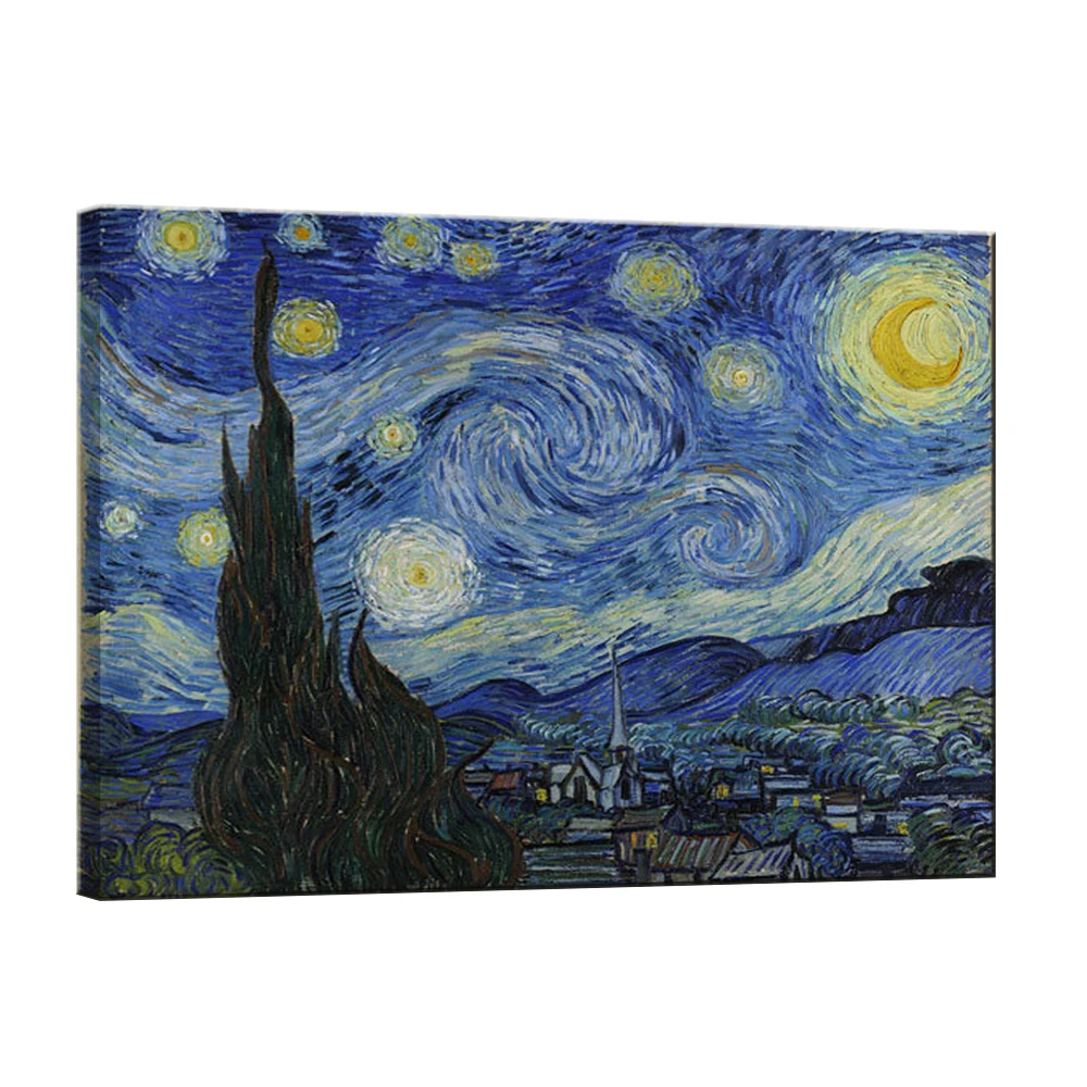 Vincent van gogh beroemde handgeschilderd landschap canvas schilderijen de sterrennacht reproducties uit china