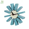 Modern Designer modern luxury home North european style Blue Block Decorative Wooden Wall Clock