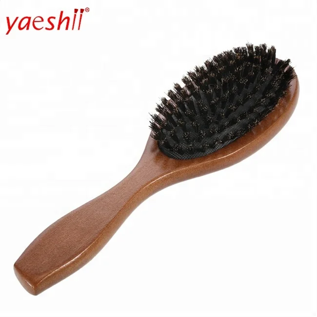 

Yaeshii Natural Boar Bristle Hairbrush Massage Comb Anti-static Hair Scalp Paddle Brush Beech Wooden Handle Hair Brush