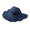 fashion female cotton breathable folding large brim summer uv sun visor hat
