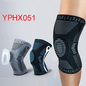 

Patella Knee Protector Brace Silicone Spring Knee Pad Basketball Knitted Compression Elastic Knee Sleeve Support Sports