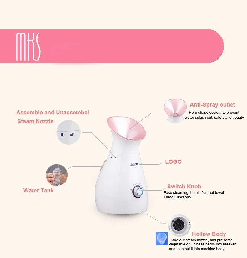 Nano Facial Steamer Facial Steamer With Lamp,Nano Ionic Facial Steamer