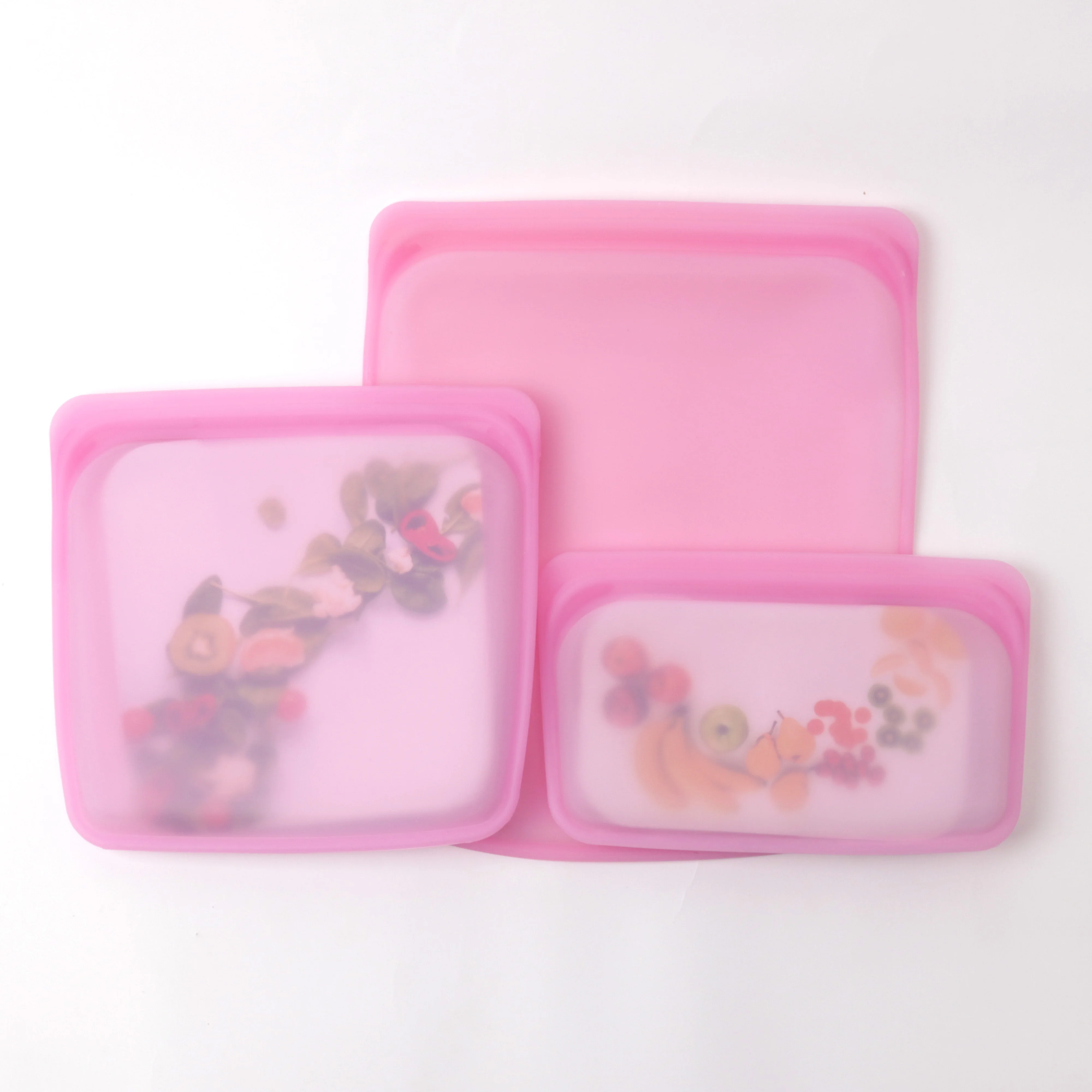 Reusable Food Storage Freezer PVC Snack Bags FDA Approved Food-Grade PEVA Leak-Proof Sandwich Bags