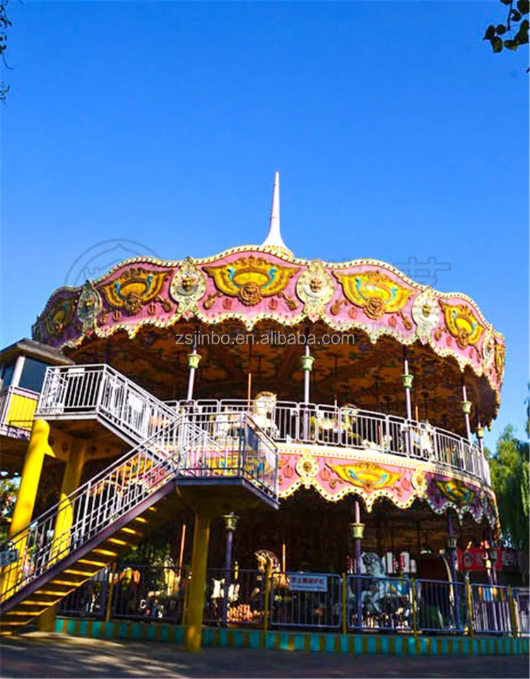 游乐园骑68座豪华双层旋转木马马