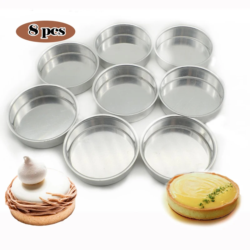 

8 PCS/set Egg Tart& Quiche Pan egg ring mould with removable bottom
