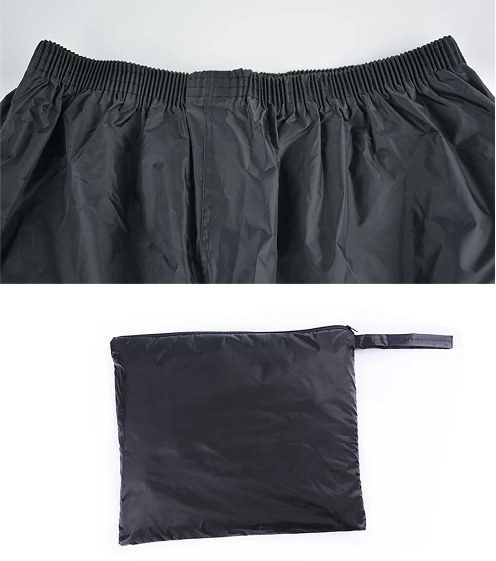 High Quality Raincoat Black Color 170t Polyester Mens Reflective Double Layer Rainsuit With Mesh Lining