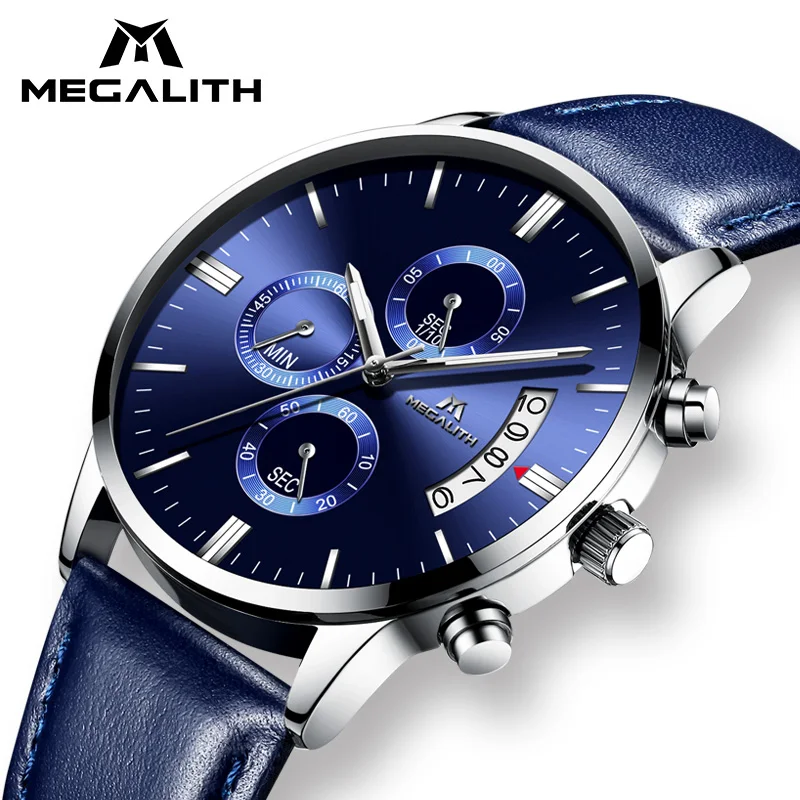 

Megalith New arrival cool chronograph sports watch multi-functional male watch with date High quality waterproof leisure watch