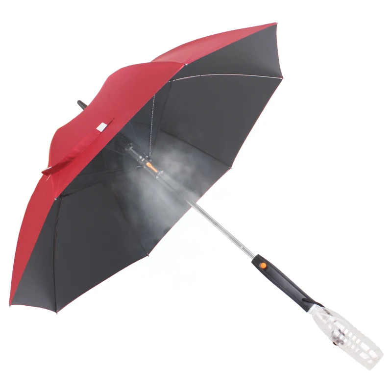 

Hot Selling Sun Protection Cooling Misting Fan Umbrella with Battery, Customized